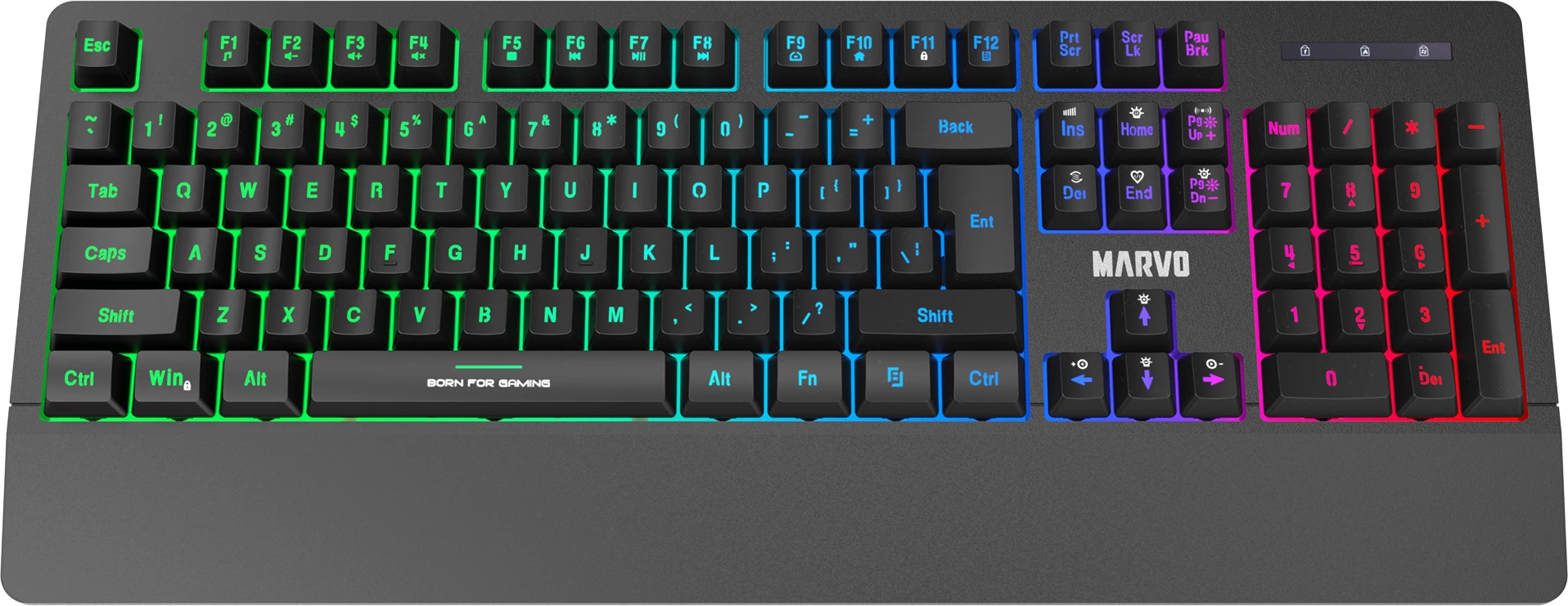 Tastierë gaming Marvo K635, full-size, membranë, USB, RGB, 104 taste, e zezë