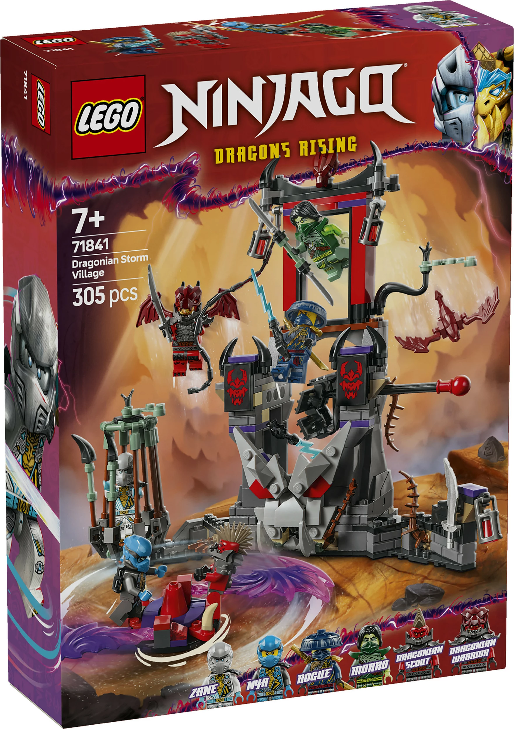 Set ndërtimi LEGO NINJAGO 71841 Dragonian Storm Village, 305 copë, 7+, shumëngjyrësh
