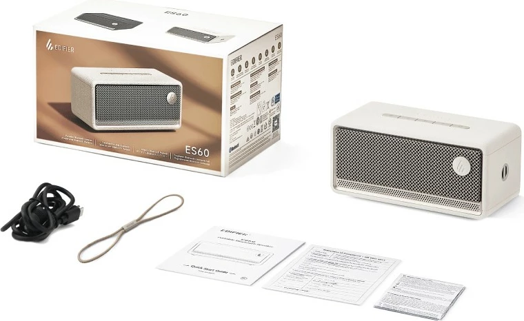 Altaparlant portativ Edifier ES60 TCODE, Bluetooth, 9 orë, i bardhë