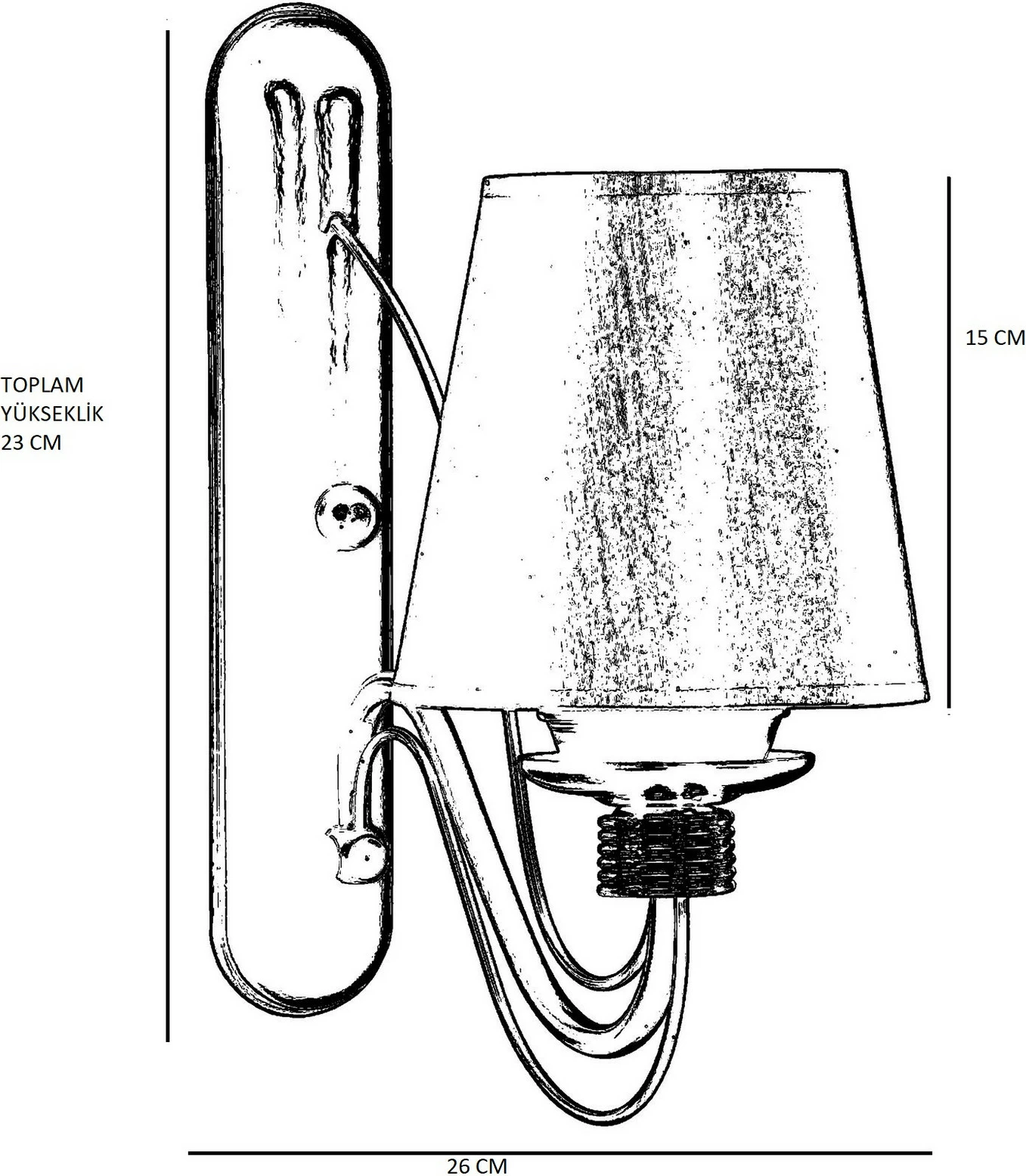Llambë muri Opviq, Berfin, aplik eskitme, abazhuri hasër