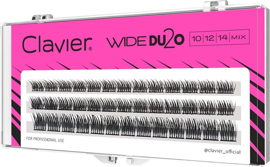 Kllastera për qerpikë Clavier Wide Du2o Curl C Volume 36D për femra, e zezë 10-12-14mm