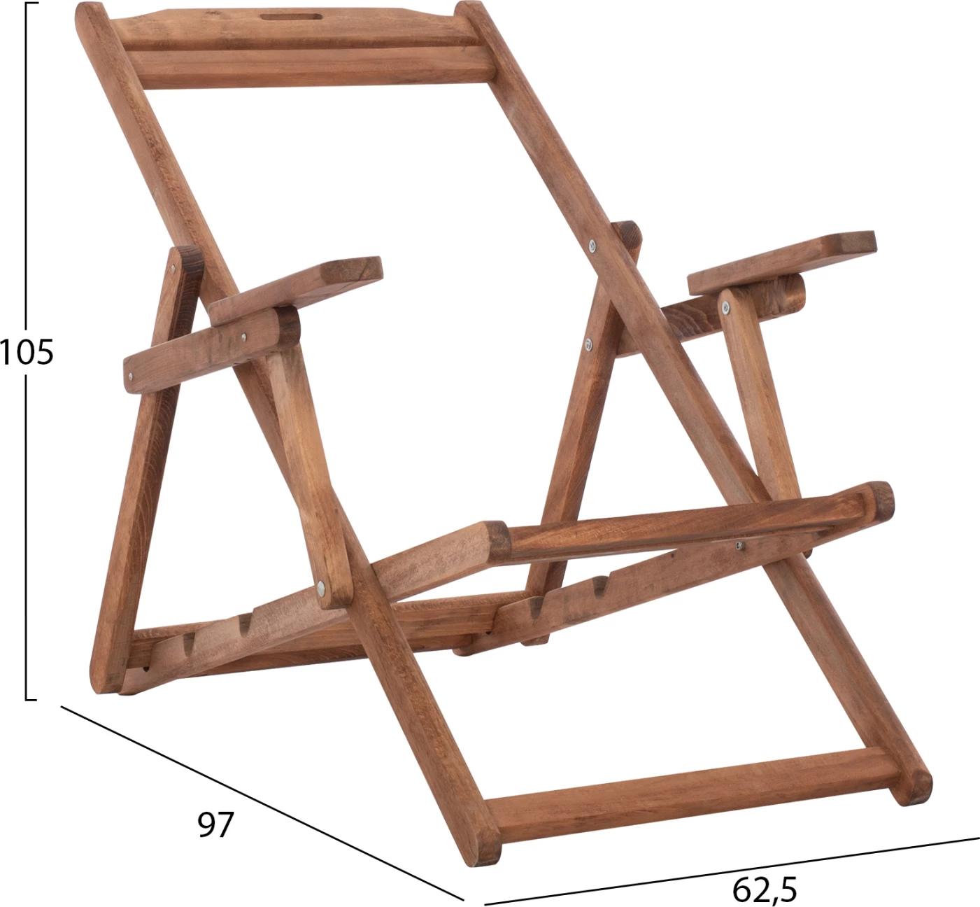 Karrige lounge Limnos me krah, ngjyrë arre, FH5799.01, 62.5x97x105 cm 7