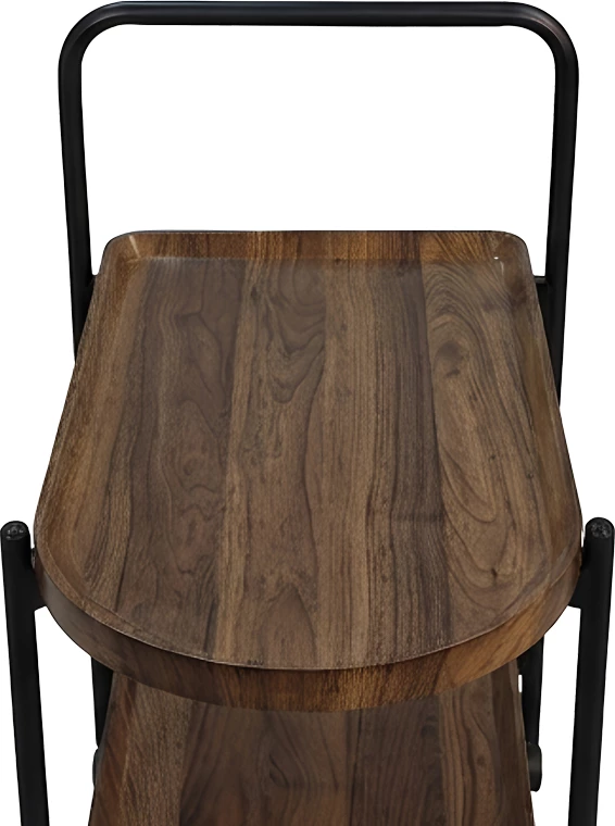 Tavolinë anësore me rrota Whelea, MDF-metal, ngjyrë arre-e zezë, 40x60x69cm