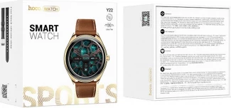 Smartwatch HOCO Y22 1.43\" 466x466 BT 5.3 me thirrje IP67 200mAh, ari, me rrip shtesë i zi