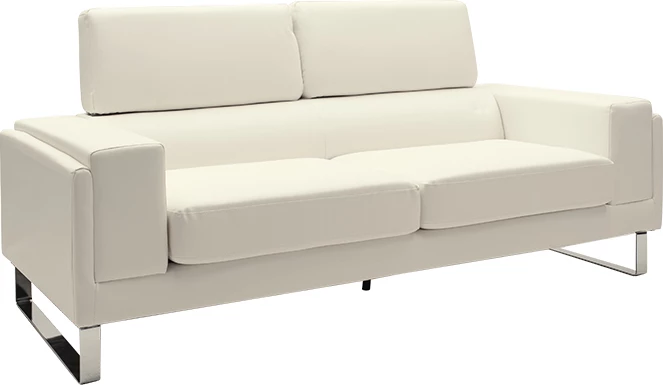 Divan treshe Shea PU, fildish-inox, 198x80x87cm