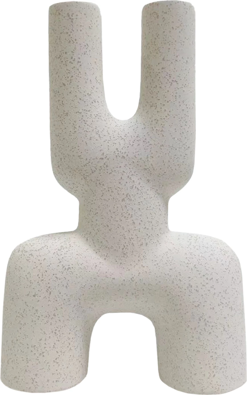 Dekor tavoline prej qeramike MANI FH4642.01 ngjyrë e bardhë me kristalizim 15.5x6x23.5Hcm