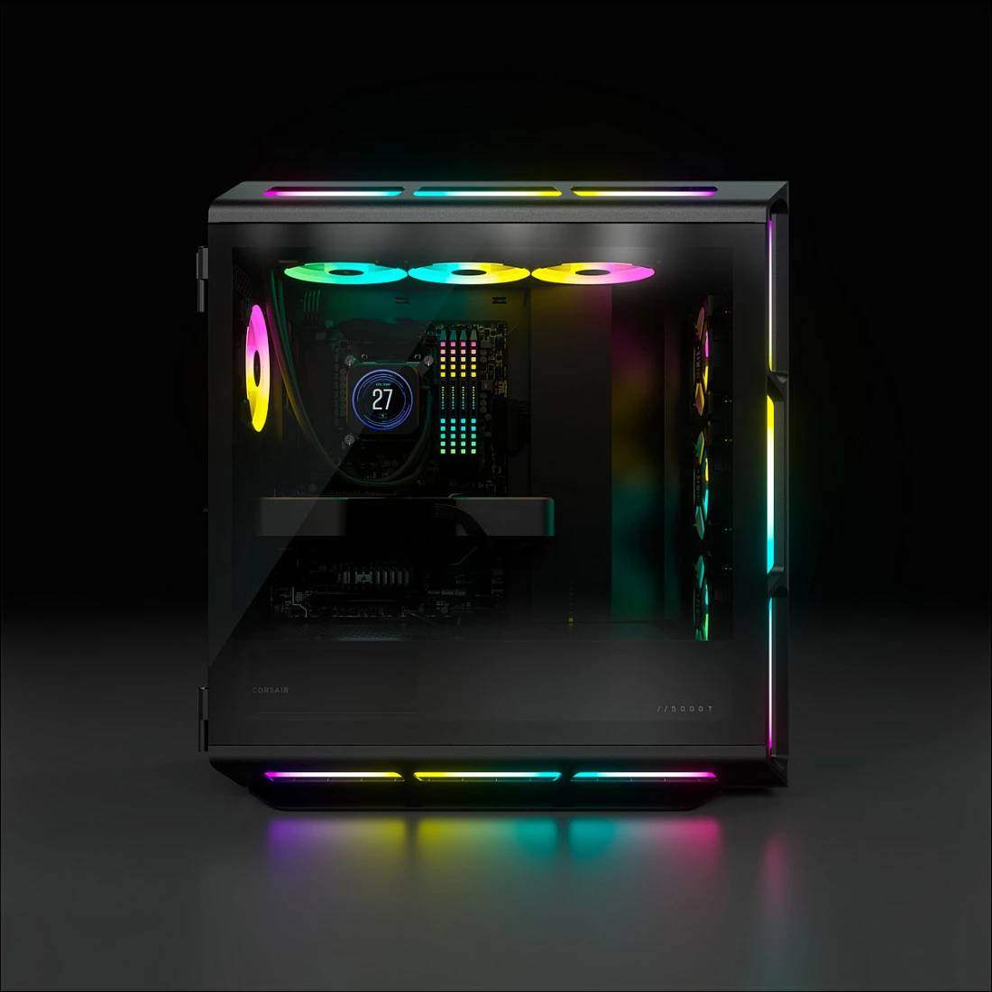 Kasë Corsair iCUE 5000T RGB midi tower e zezë