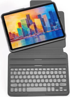 Mbështjellës me tastierë Zagg Keyboard Pro Keys për iPad Pro 12.9" 3/4/5/6, Gri