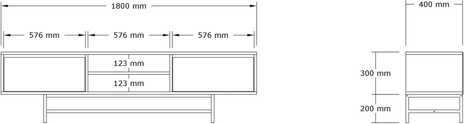 Komodë TV Hanah Home, Tauber - Sapphire