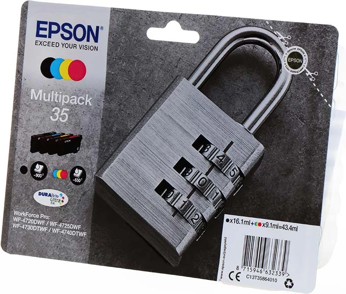 Kartush boje, Epson, 35 / C13T35864010, kapacitet total 43.4 ml, Black/Cyan/Magenta/Yellow, Multipack