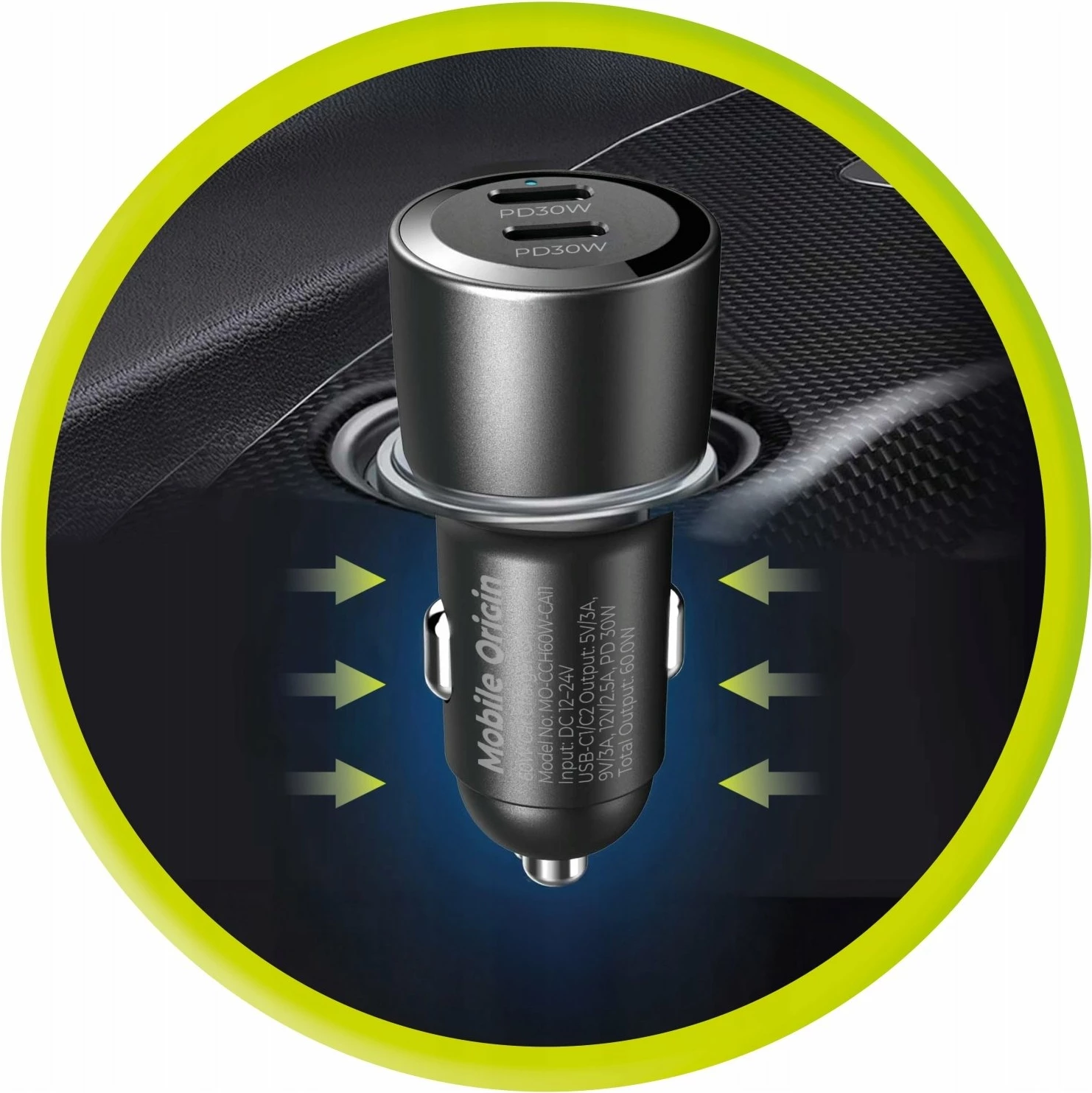 Karikues veture Mobile Origin CA11 60W 2x USB-C i zi