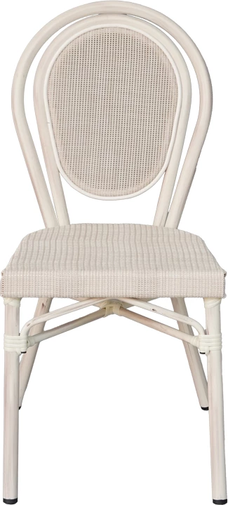 Karrige e grumbullueshme Nacia, alumin-tekstilen, e bardhë, 45x59x85cm