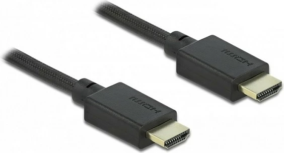 Kabllo HDMI DeLOCK High Speed 48Gbps, 0.5m, 8K@60Hz, HDR/eARC, e zezë