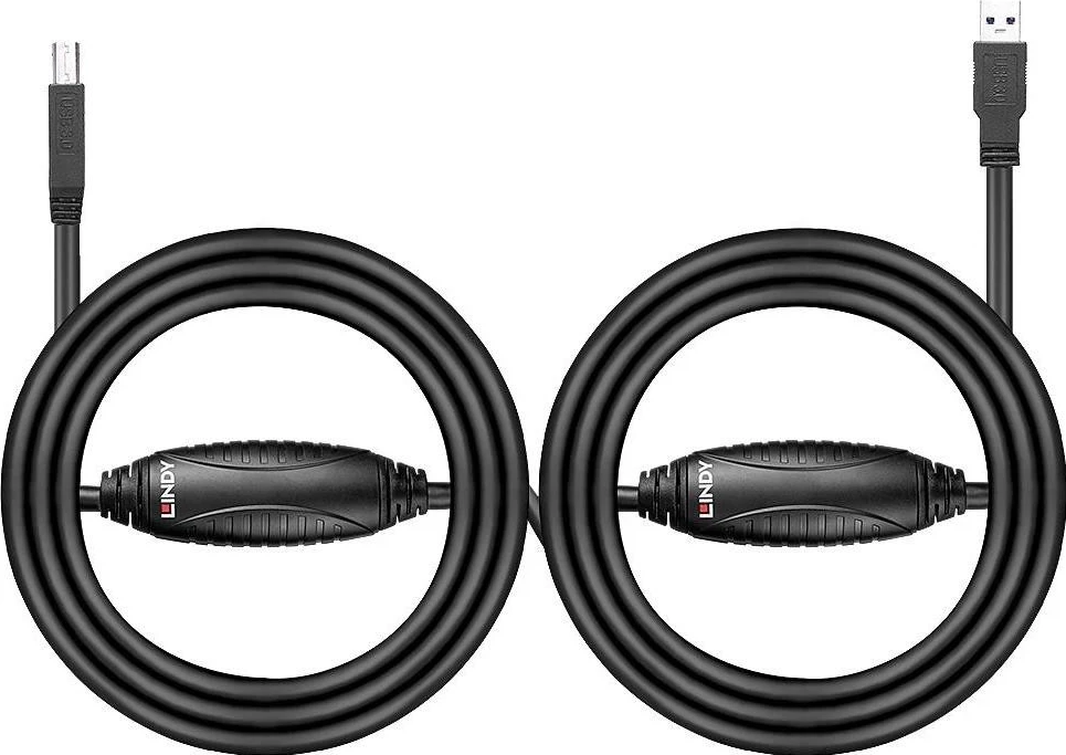 Kabllo USB 3.0 Lindy, 10m, e zezë