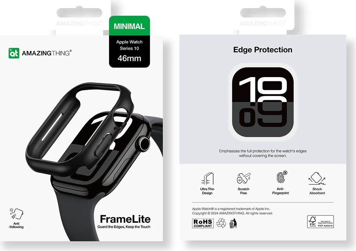 Mbështjellës AmazingThing Minimal për Apple Watch 46mm, zi