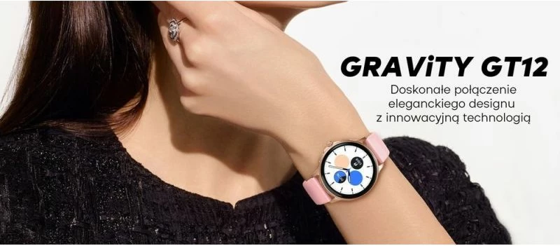 Smartwatch për femra Gravity, e zezë