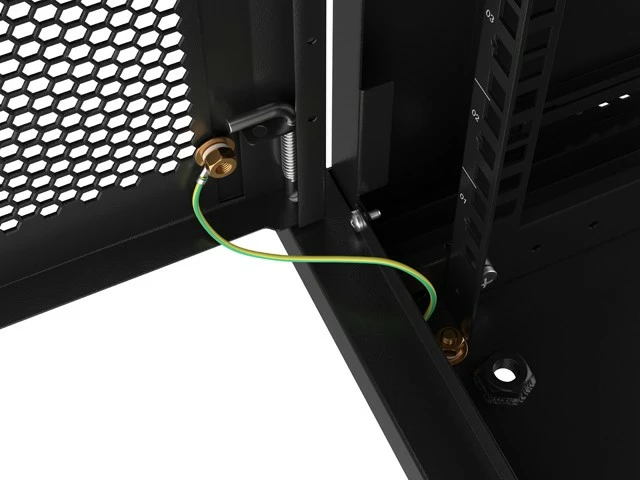 Kabinet muri për server Lanberg WF01-6406-23B, 6U, 19 inç, 600x450 mm, derë e përshkuar, e zezë, flat pack