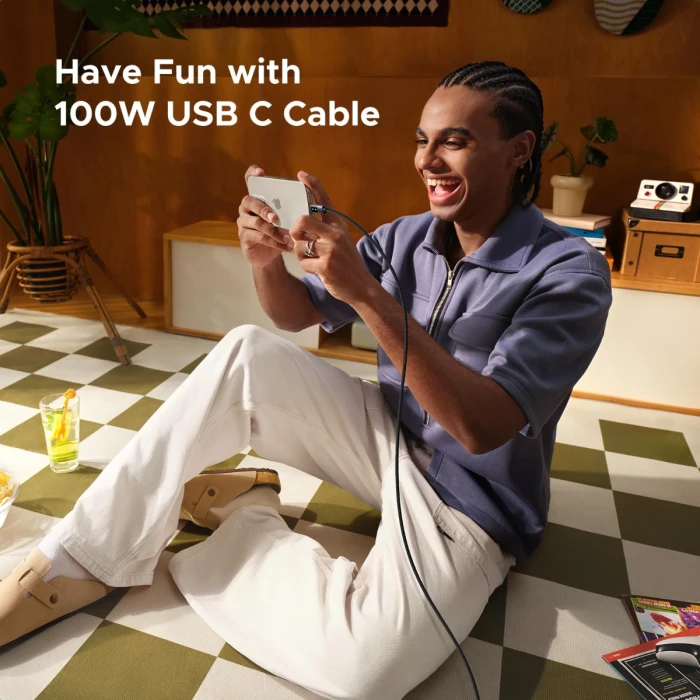 kabllo karikimi USB-C në USB-C UGREEN 35513 (L509) 100W, 3m, gri e errët