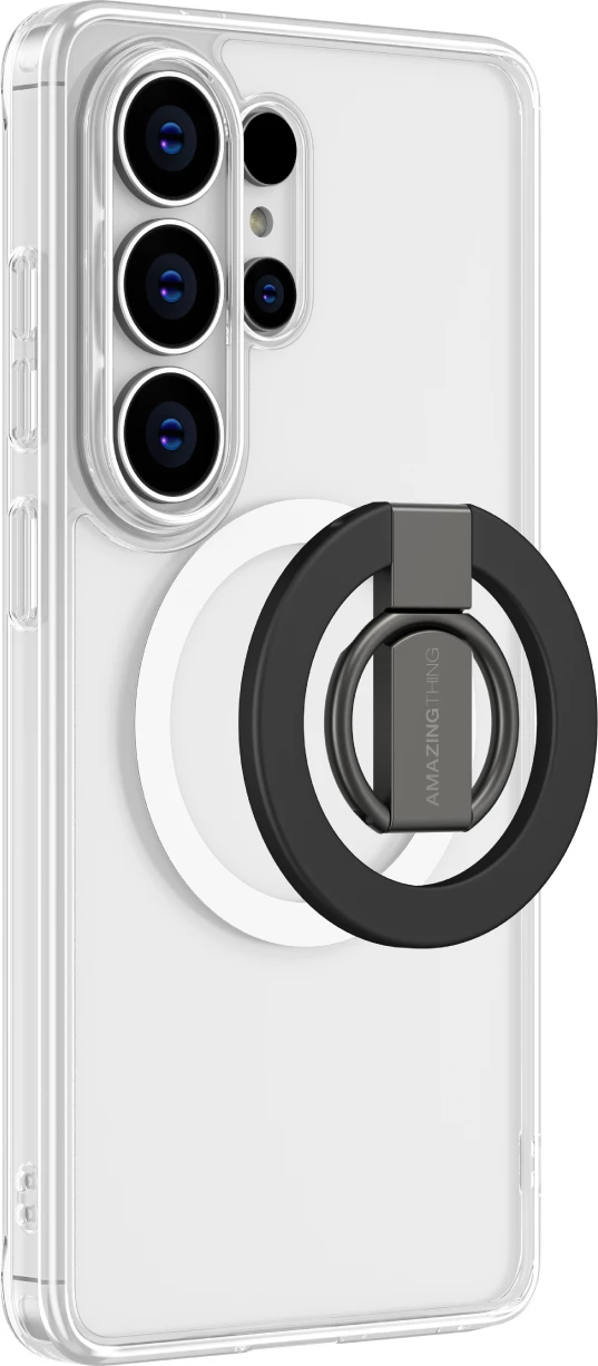 Mbështjellës, AmazingThing, Minimal Ring Set për Samsung Galaxy S26 Ultra, MagSafe, mbrojtje rënie 2.5 m, CameraGuard, rezistent ndaj zverdhjes, transparent