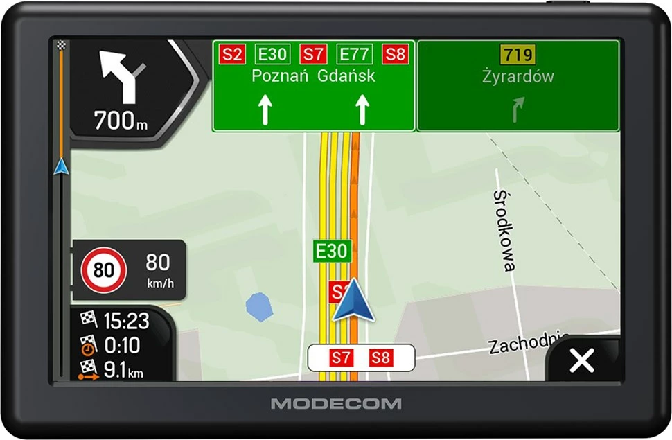 GPS navigacion për vetura MODECOM FreeWAY CX 5.0 me MiGO Navigation Truck, 8 GB, Ekran 5", i zi
