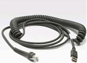 Kabllo lidhëse Zebra Powered USB për skaner, spirale, e zezë