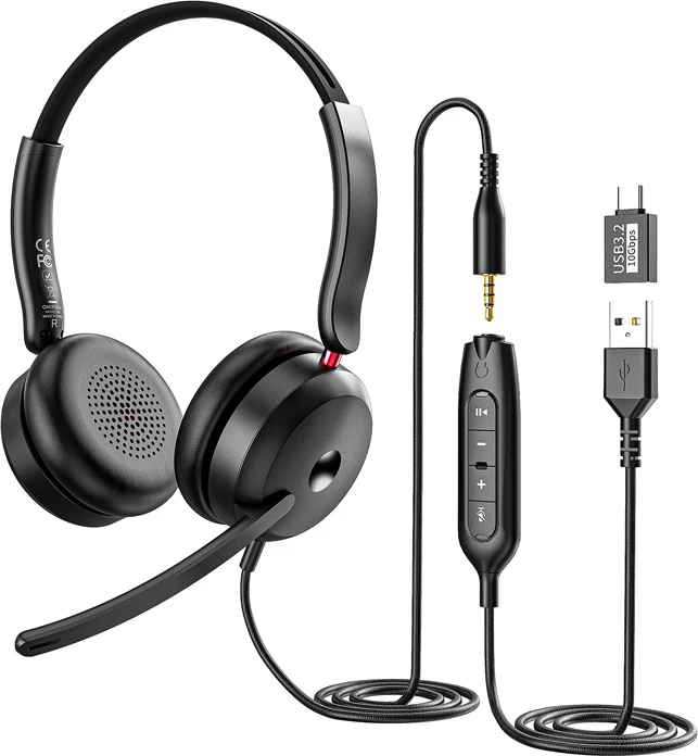 Kufje gaming ONIKUMA X81 me mikrofon, 3.5mm/USB, 40mm, 1.8m, të zeza, set me adapter USB-C