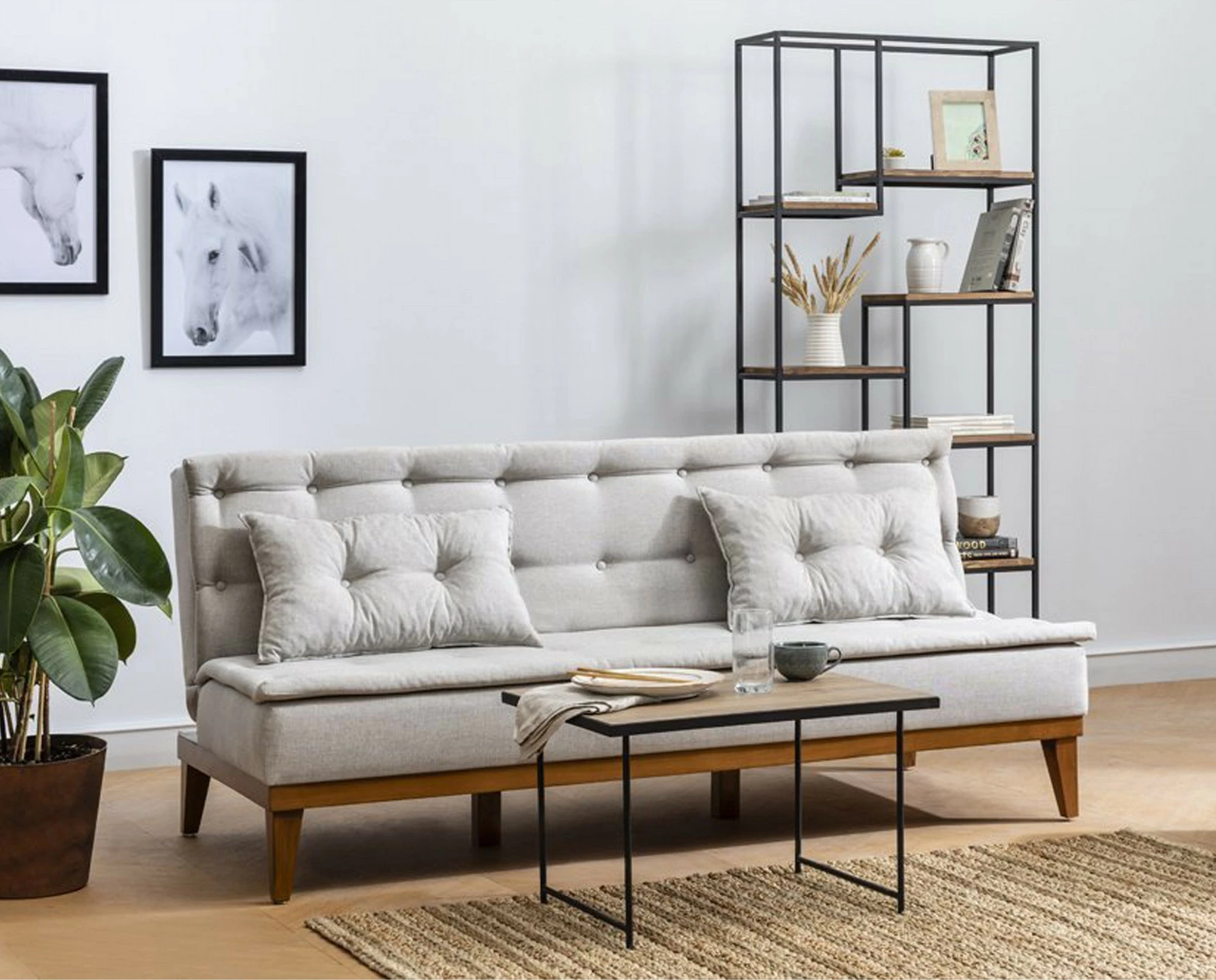 Set divani-krevat Atelier del Sofa, krem, Fuoco-TKM05-1005