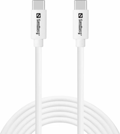 Kabllo karikimi USB-C në USB-C Sandberg 336-53 Saver, PD 65W, 2m, e bardhë