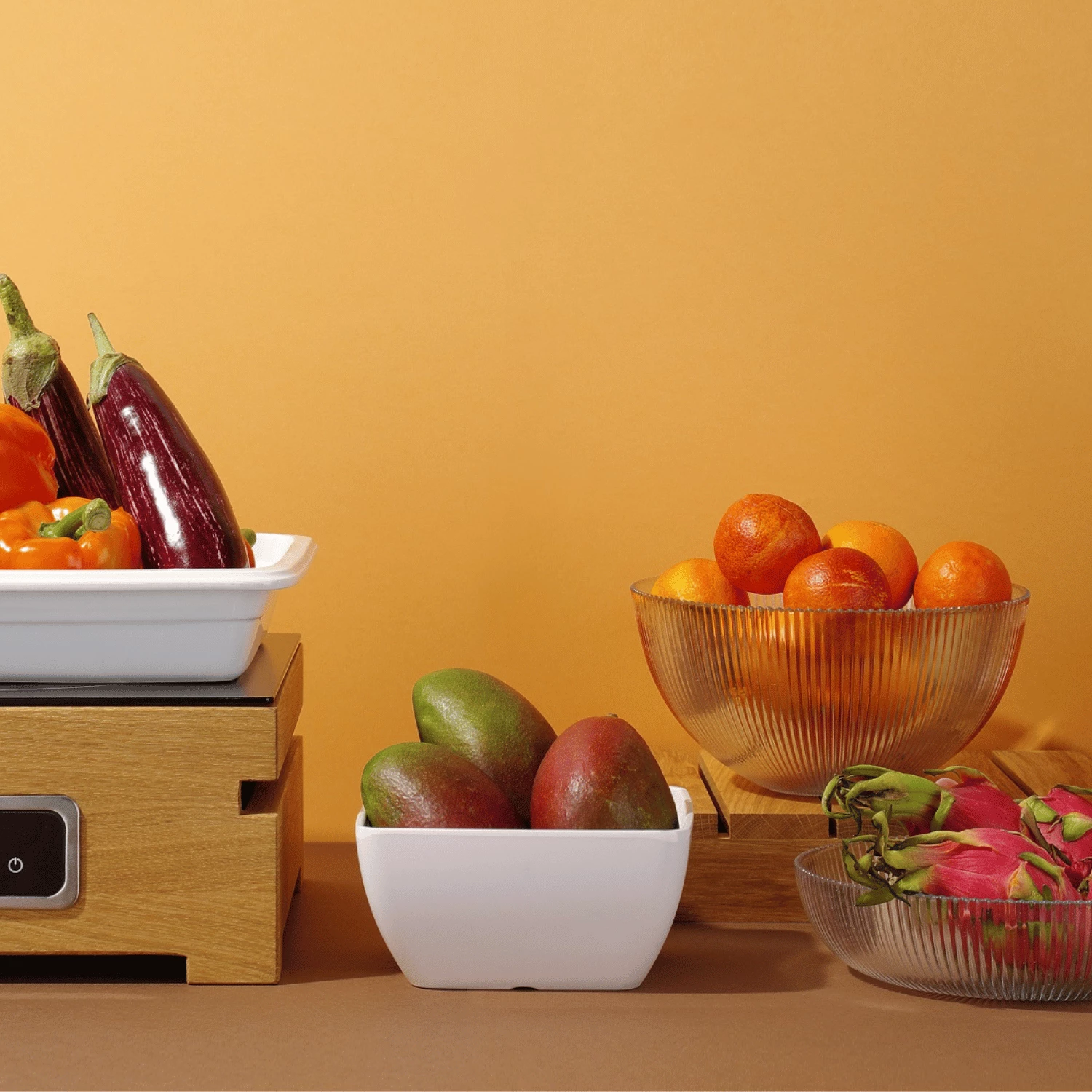 Tas servirës, Fine Dine Aura, 3.5 L, Ø250 mm, xhami, transparent