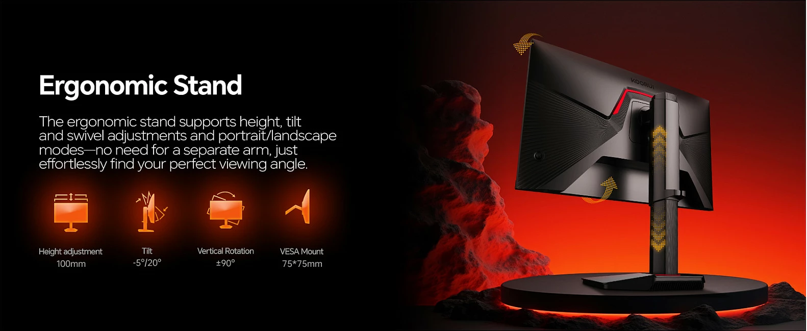 Monitor Koorui G2741L 27" 4K UHD, 1ms, FreeSync Premium, HDR, i zi