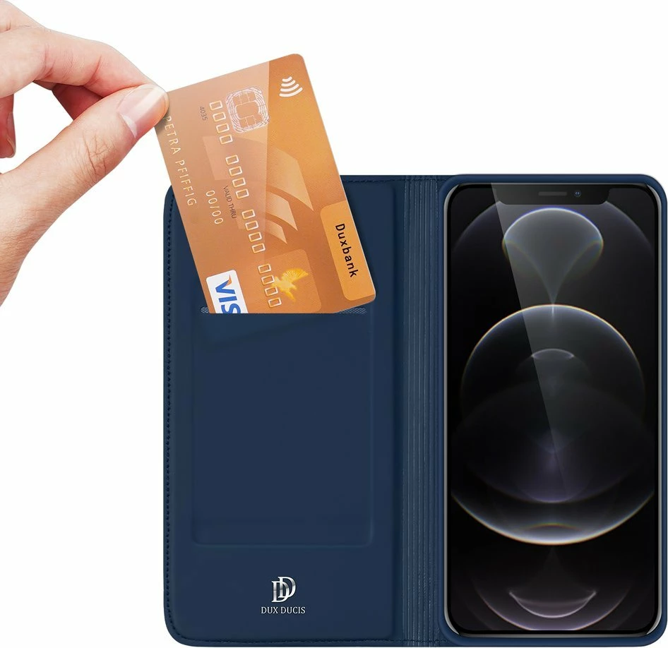 Mbështjellës Dux Ducis Skin Pro bookcase për iPhone 13 Pro, kaltër