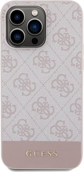 Mbështjellës Guess 4G Stripe për iPhone 14 Pro Max, Rozë