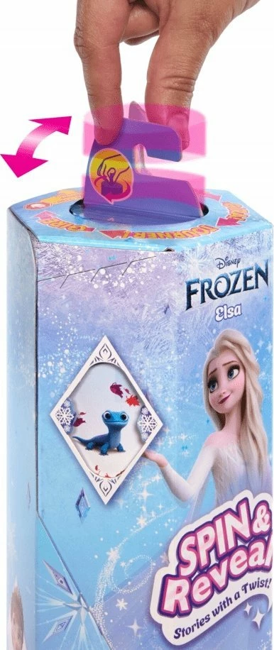 Kukull Disney Frozen Spin & Reveal Elsa HTG25, set interaktiv me surpriza e aksesorë, shumëngjyrëshe