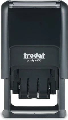 Stampë Trodat Printy 4750, tekst i gatshëm, e zezë/çelik inox