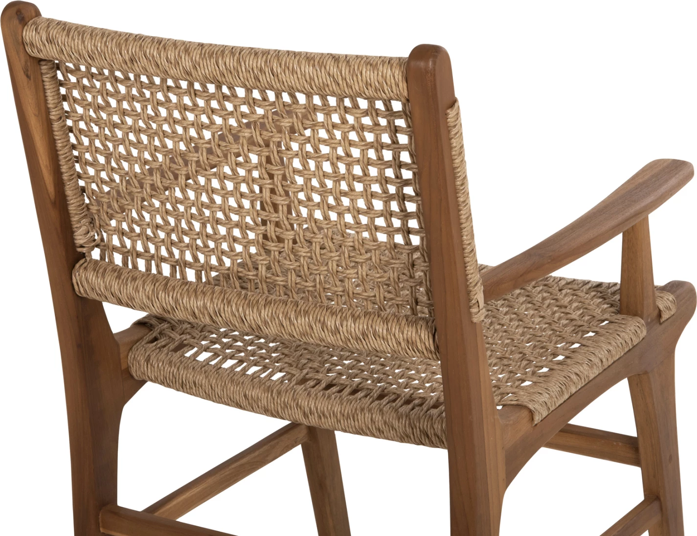 Karrige NESHA, dru TEAK, ngjyrë natyrale, VIRO litar, 57x57x86H cm., set prej 2 copë