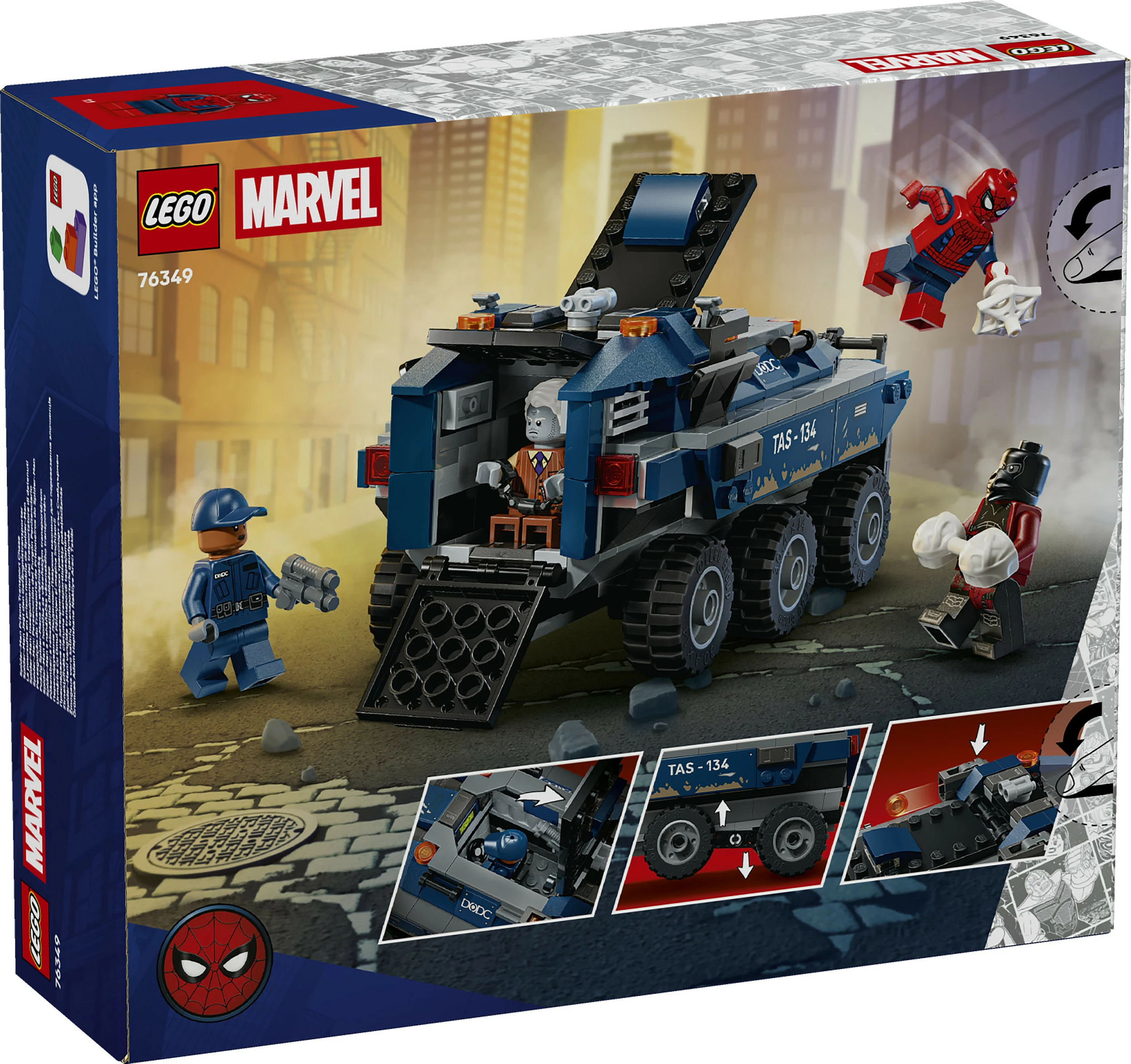 Set ndërtimi LEGO Marvel 76349 Spider-Man Prisoner Transport Chase, 367 pjesë, multikolor