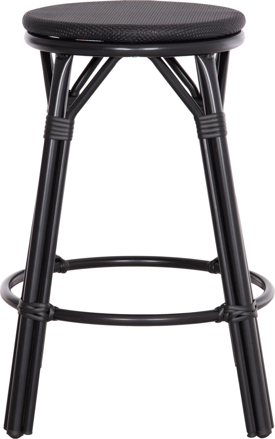 Karrige për bar, lartësi mesatare, pamje bambuje, CHINO FH6286.02, ngjyrë e zezë, Φ43x65H cm