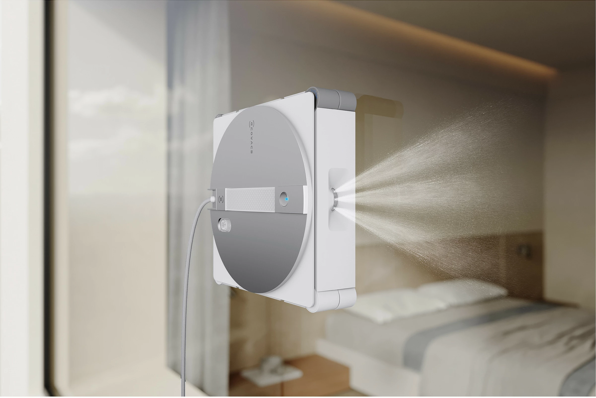 Robot pastrues dritaresh ECOVACS WINBOT W3 OMNI, 8000 Pa, 95 W, argjend/bardhë