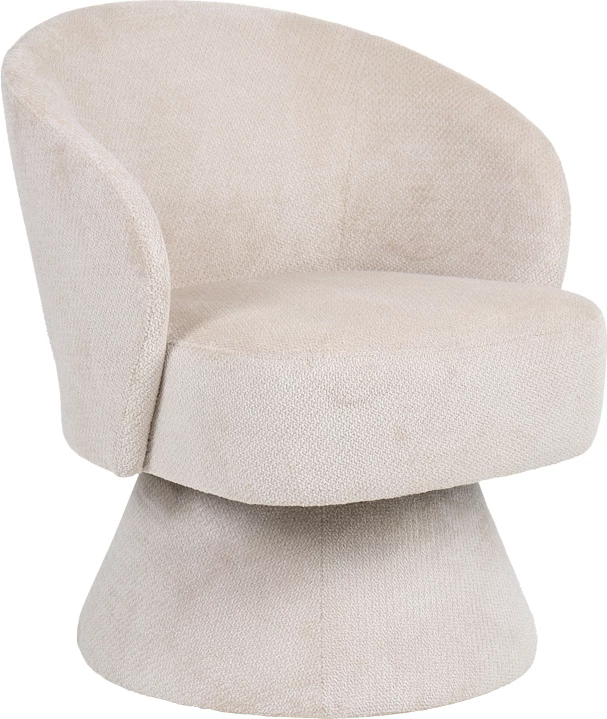 Karrige me rrotullim Cioura, material stof, ngjyrë bezhë, 70x68x75cm