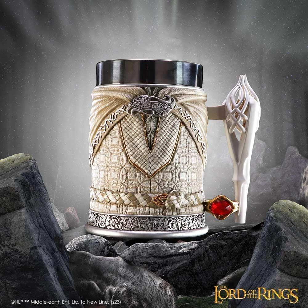 Krigë NEMESIS NOW Lord of the Rings Gandalf the White, e licencuar zyrtarisht, resin e pikturuar me dorë, e bardhë