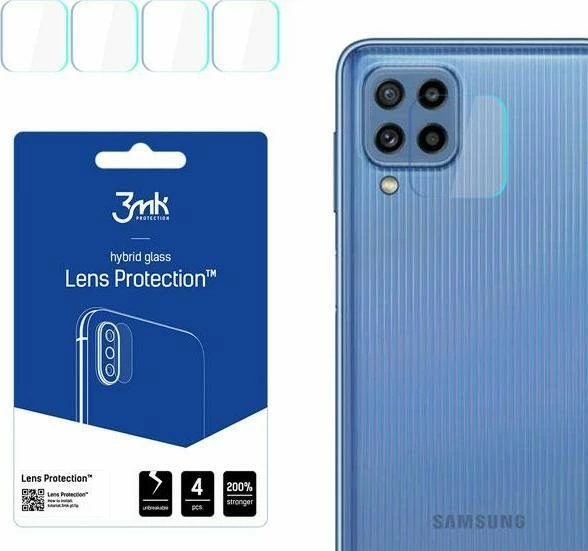 Mbrojtës xhami për lente kamere 3MK Lens Protection për Samsung M23 5G M236, 0.2mm, 7H, set 4 copë