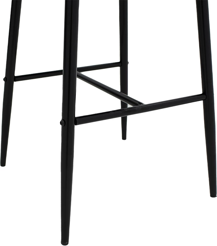 Karrige për bar Patrin, këmbë metalike të zeza, kadife e zezë