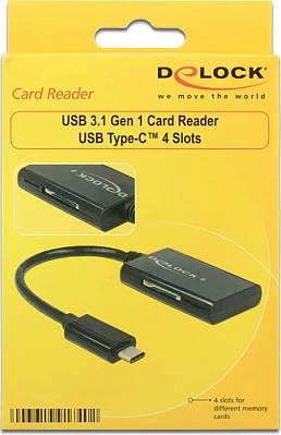 Lexues kartelash DeLOCK 91740, USB-C, SD/MicroSD/MS/MMC, 2 TB, i zi