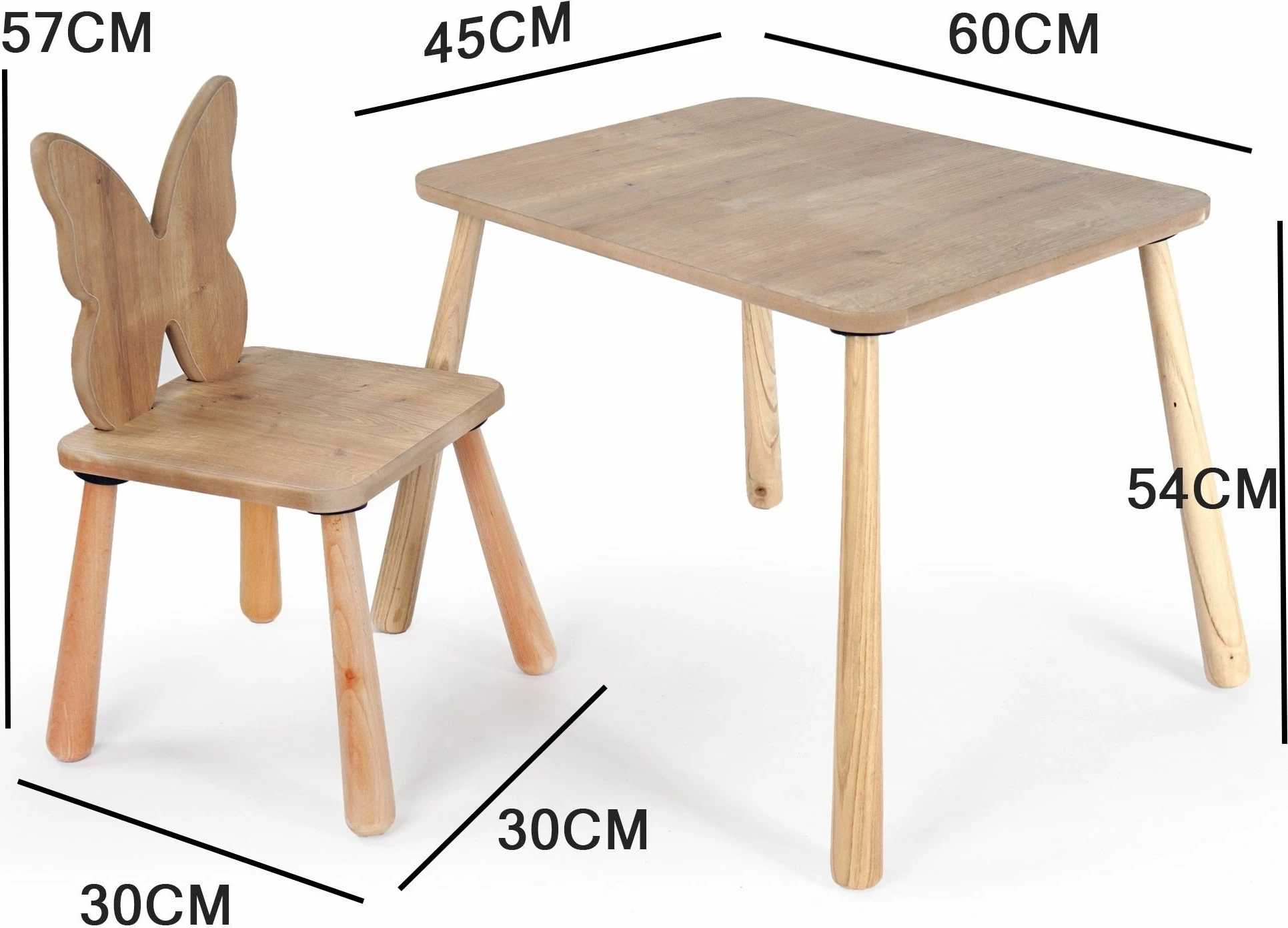 Set tavoline për fëmijë Skye Decor, BLTYZ-AKTV062, ngjyrë lisi, 11 copë