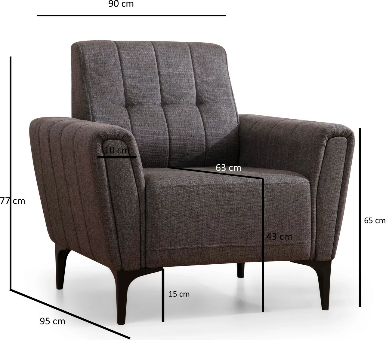 Karrige një vendëshe Atelier del Sofa, Hamlet, ngjyrë gri e errët