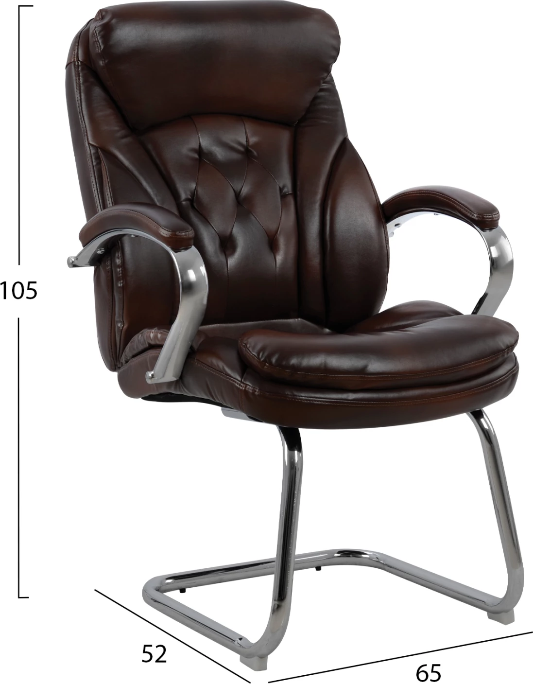 Karrige për konferenca FH1100.09 kafe 65x52x105 cm, set prej 2 copë