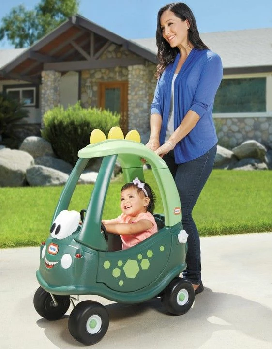 Vetura lodër me shtytje Little Tikes Cozy Coupe Dino 173073, jeshile/verdhe