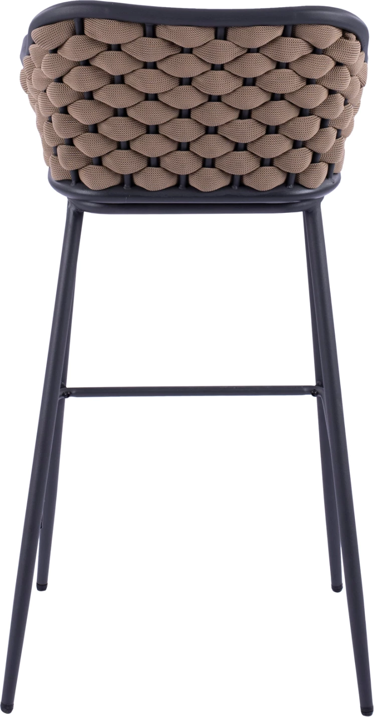 Karrige për bar me kornizë metalike dhe litar thurje bezhë FH5715 54x54x103cm