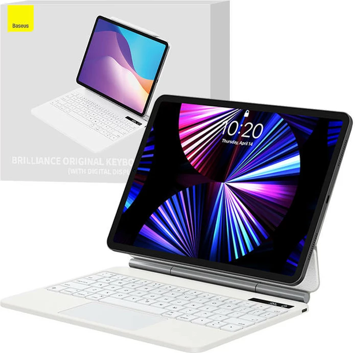 Mbështjellës me tastierë Baseus Brilliance PRO për iPad 10, 10.9", Bardhë