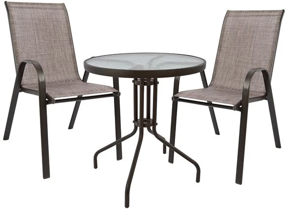 Set kopshti tavolinë & karrige FH5181.02, 3 pjesë, metal/të kafta